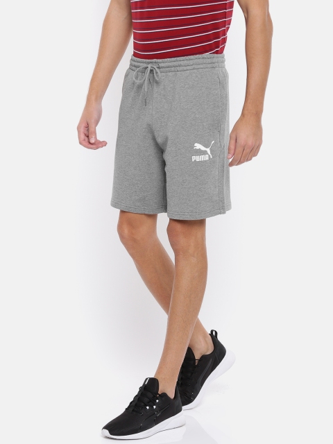 

Puma Men Grey Melange Classics Logo Bermuda Sports Shorts