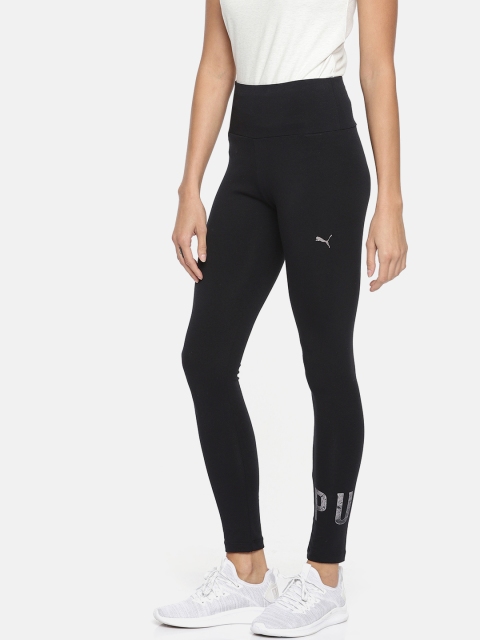 

Puma Women Black Solid ATHLETIC Logo Tight Fit Tights