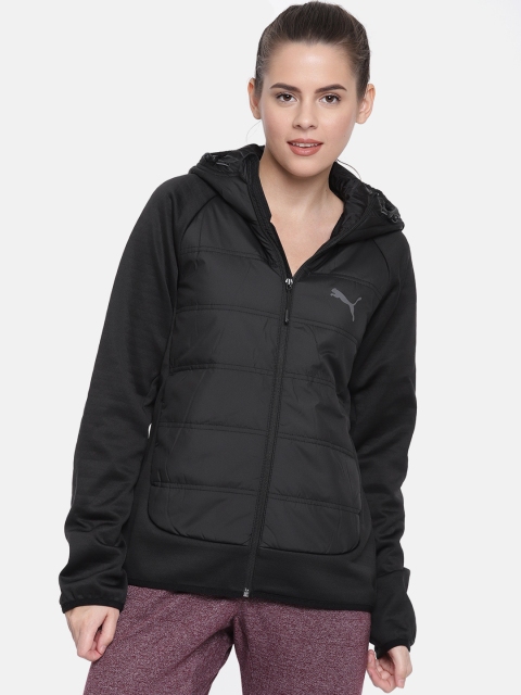 

Puma Women Black Solid warmCELL Hybrid Hooded Padded Jacket