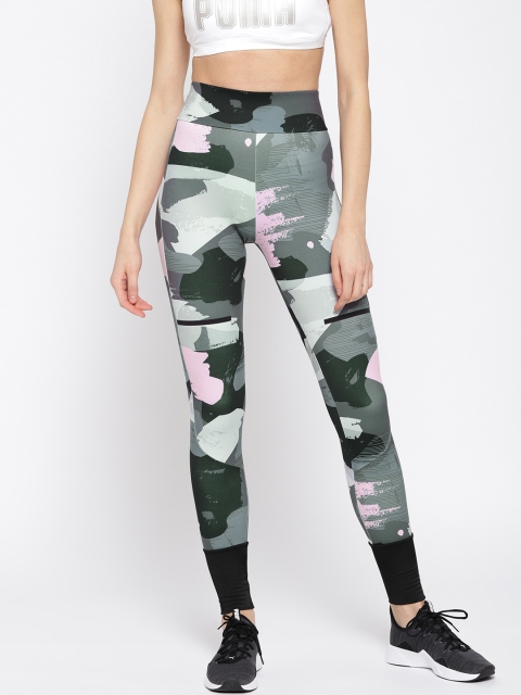 

Puma Women Grey & Off-White Printed Tights
