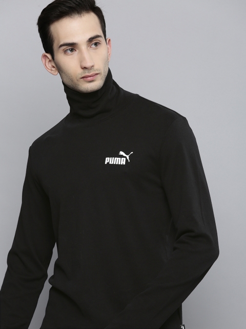 

Puma Men Black Brand Logo Print Detail Elevated Ess Turtle Neck Sweatshirt