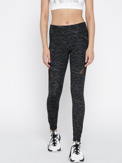 

Puma Women Black & Grey Printed Explosive 7/8 Graphic Tights