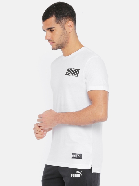 

Puma Men White Solid Round Neck T-shirt