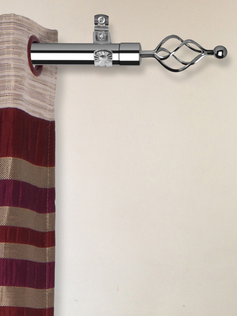 

Story@home Silver-Toned Curtain Rod With Brackets