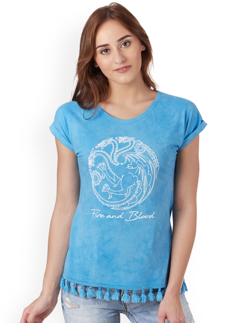 

Free Authority Blue Women Printed Tshirt