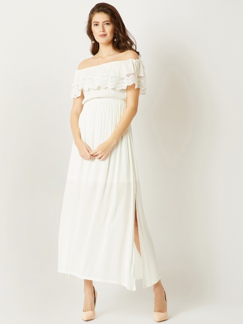 

Miss Chase Women White Solid Maxi Dress