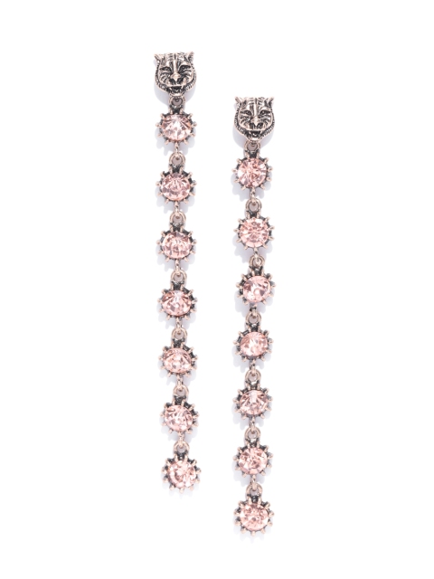 

Blueberry Pink Antique Gold-Plated Contemporary Drop Earrings