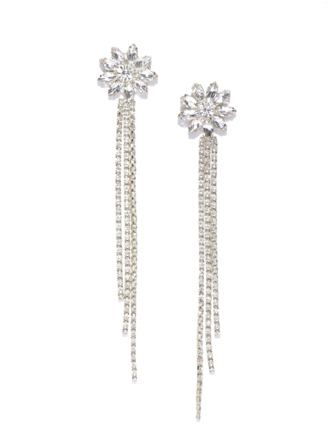 

Blueberry Gold-Plated Tasseled Floral Drop Earrings