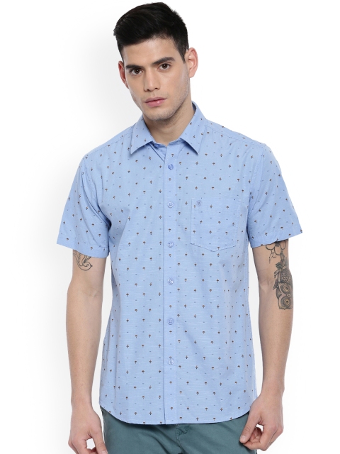 

Classic Polo Men Blue Slim Fit Printed Casual Shirt