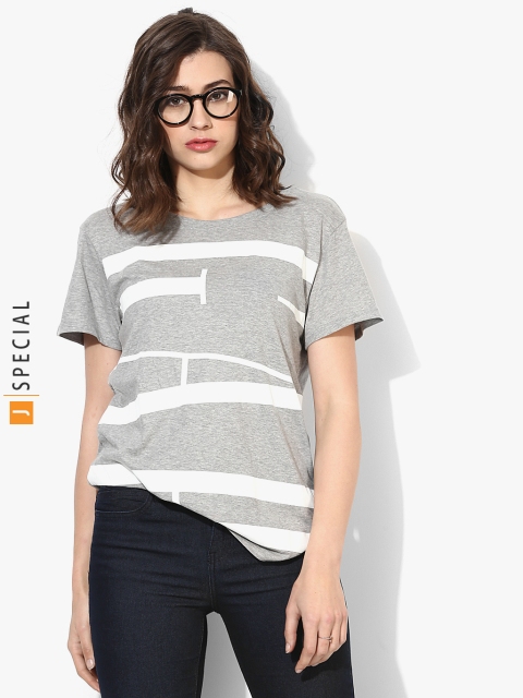 

GAP Women's Logo Applique Hoodie Tshirt, Grey melange