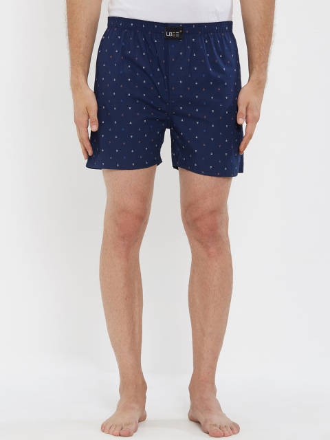 

London Bee Men Navy Blue Printed Boxer MLB0171