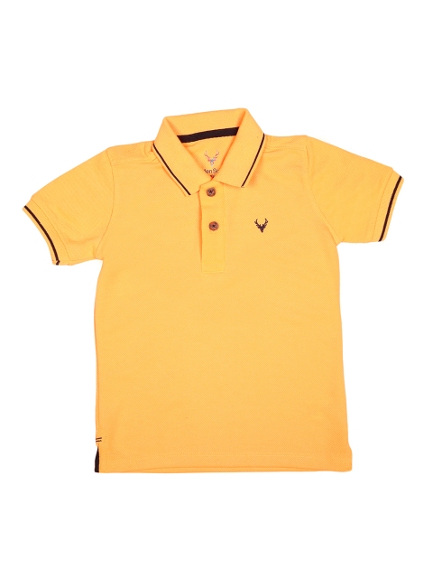 

Allen Solly Junior Boys Yellow Solid Polo Collar T-shirt