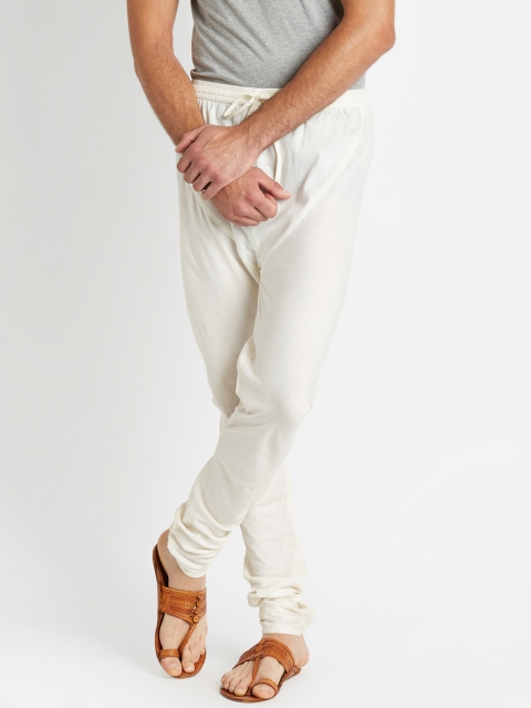

indus route by Pantaloons Men White Solid Cotton Churidar, Off white