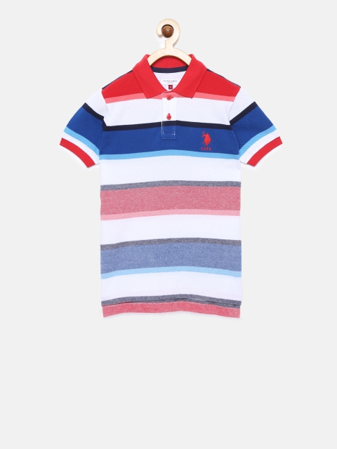 

U.S. Polo Assn. Kids Boys Red Striped Polo Collar T-shirt