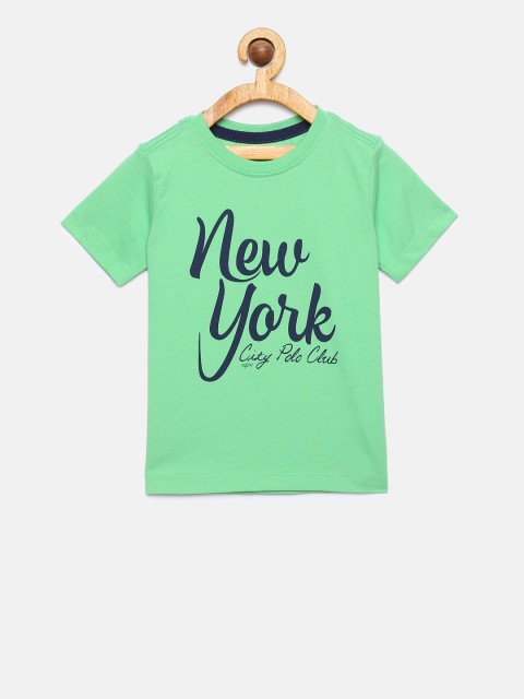 

U.S. Polo Assn. Kids Boys Green Printed Round Neck T-shirt