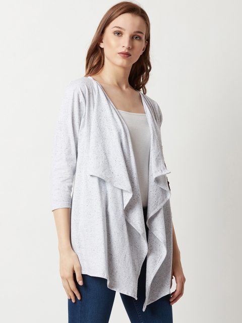 

Miss Chase Grey Solid Waterfall Shrug