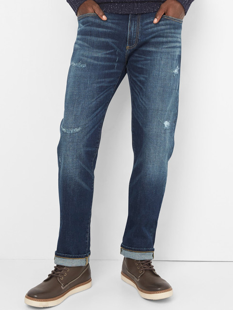 

GAP Men Blue Distressed Slim Fit Jeans