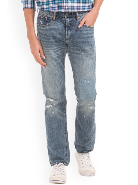 

GAP Men Blue Original 1969 Destructed Vintage Slim Fit Jeans