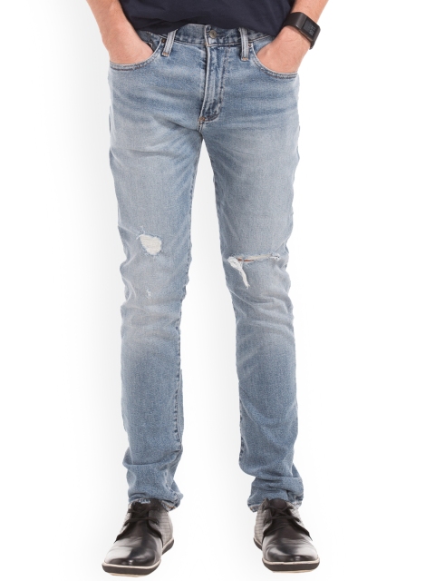 

GAP Men Blue Stretch 1969 Destructed Skinny Fit Jeans