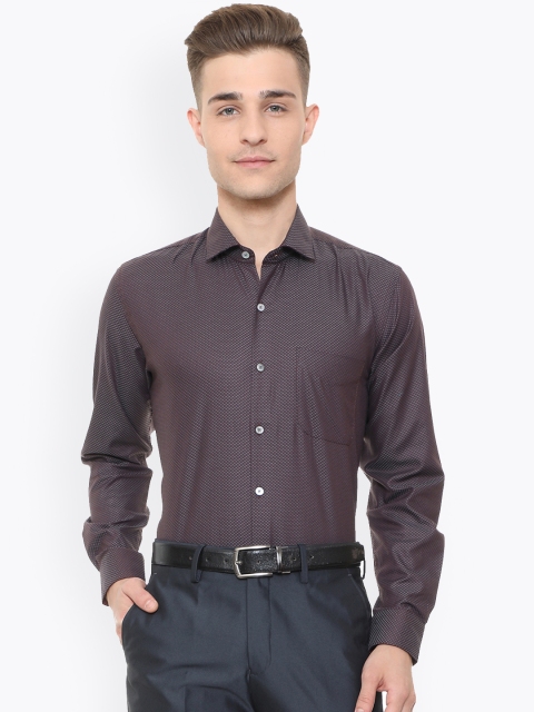 

Peter England Elite Men Maroon Regular Fit Self Design Formal Shirt