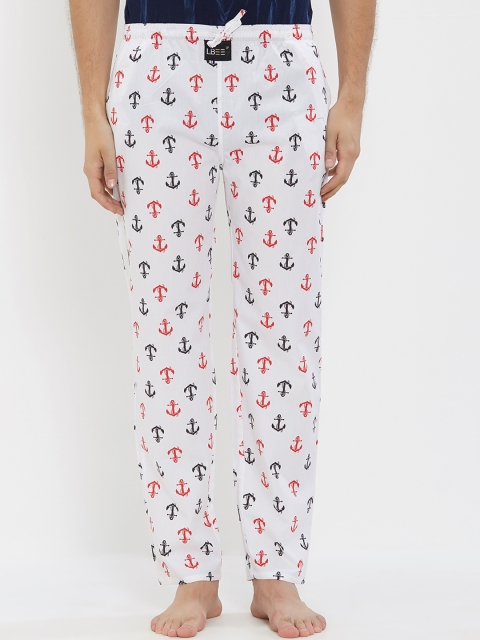 

London Bee Men White Printed Pyjama