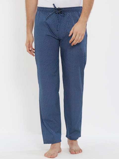 

London Bee Men Navy Blue Printed Pyjama