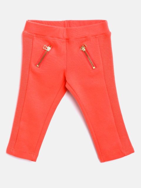 

United Colors of Benetton Girls Coral Orange Solid Treggings