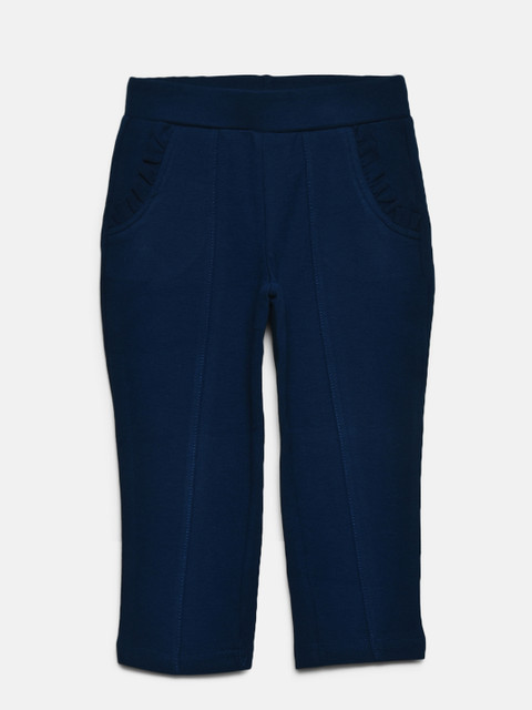 

United Colors of Benetton Girls Teal Blue Solid Treggings