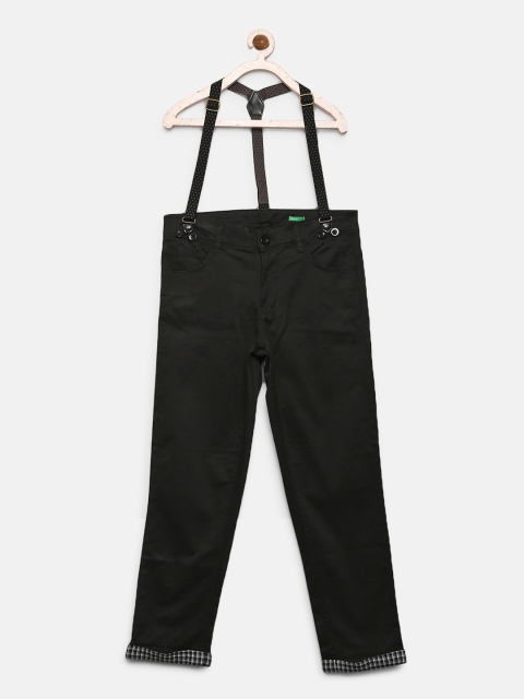 

United Colors of Benetton Boys Black Solid Regular Trousers
