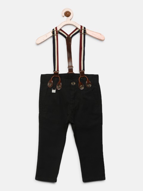 

United Colors of Benetton Boys Black Solid Regular Trousers