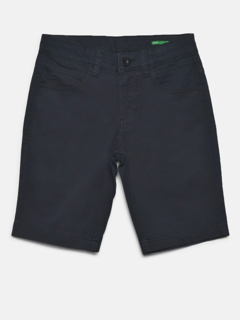 

United Colors of Benetton Boys Navy Blue Solid Regular Fit Shorts