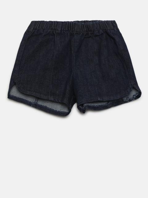 

United Colors of Benetton Girls Navy Blue Solid Regular Fit Denim Shorts