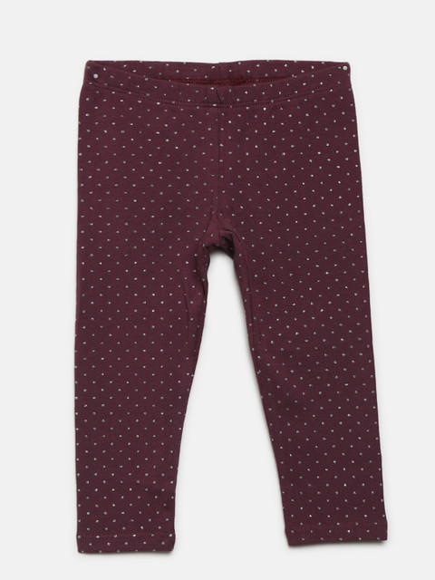 

United Colors of Benetton Girls Burgundy Glitter Print Leggings