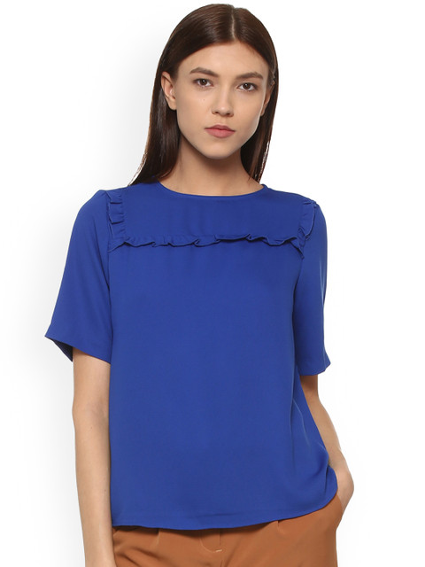 

Van Heusen Women Blue Solid Top