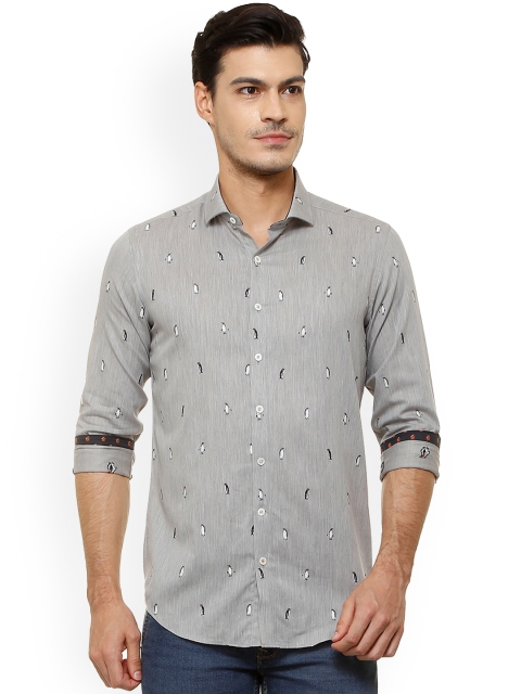 

SIMON CARTER LONDON Men Grey Regular Fit Printed Casual Shirt