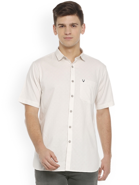 

Allen Solly Men Cream-Coloured Slim Fit Solid Casual Shirt