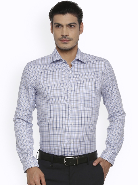 

Peter England Elite Men Blue Slim Fit Checked Formal Shirt