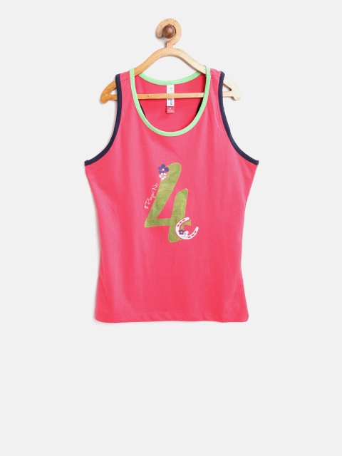 

U.S. Polo Assn. Kids Girls Pink Printed Tank Top