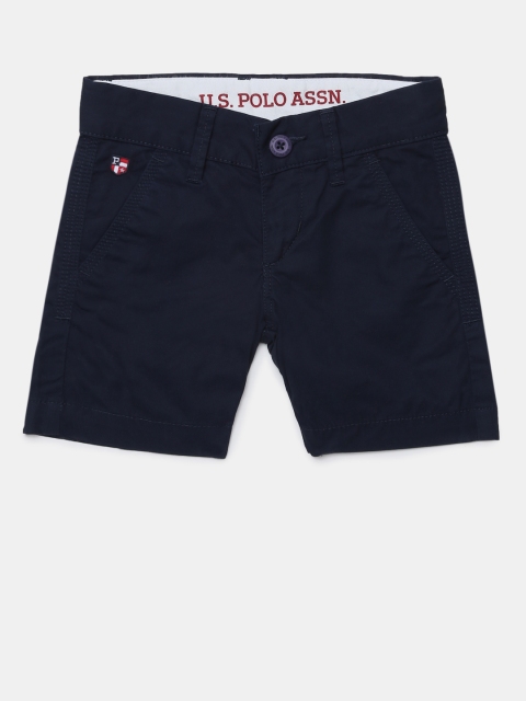 

U.S. Polo Assn. Kids Boys Navy Blue Solid Regular Fit Regular Shorts