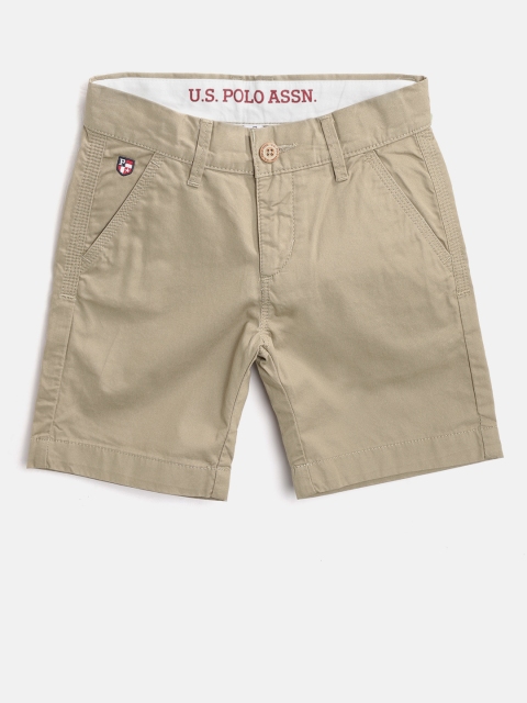 

U.S. Polo Assn. Kids Boys Khaki Solid Regular Fit Shorts