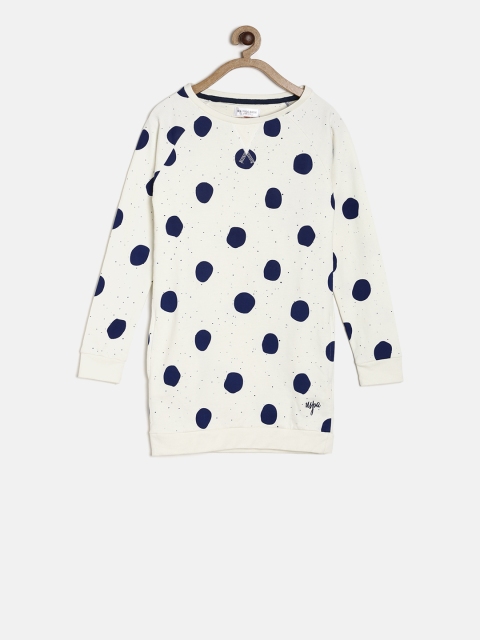 

U.S. Polo Assn. Kids Girls White Printed Sweater Dress