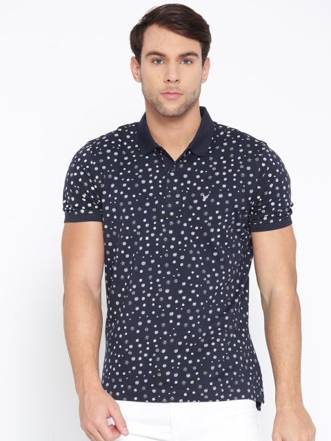 

Blackberrys Men Navy Blue & White Printed Polo Collar T-shirt