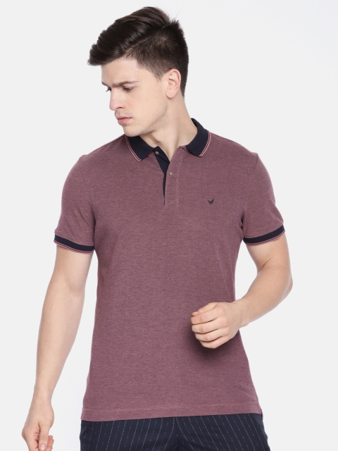 

Blackberrys Men Pink Solid Polo Collar T-shirt