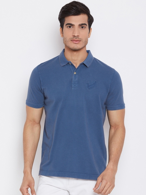 

Blackberrys Men Teal Blue Solid Polo Collar T-shirt