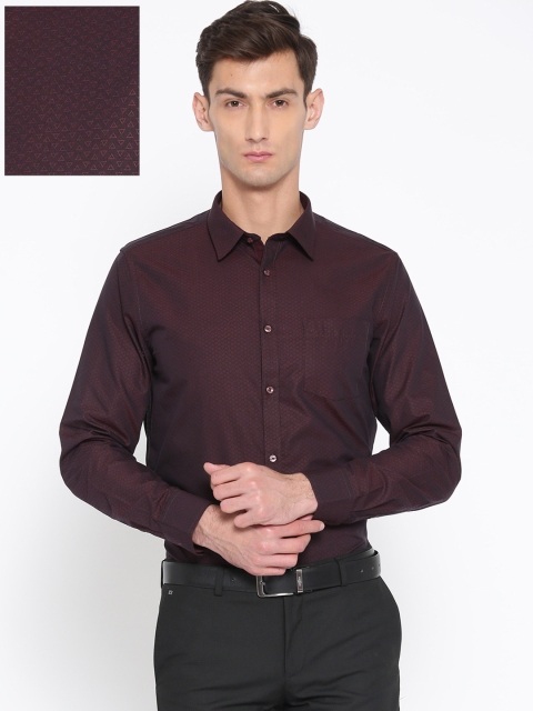 

Blackberrys Men Burgundy Slim Fit Self Design Formal Shirt