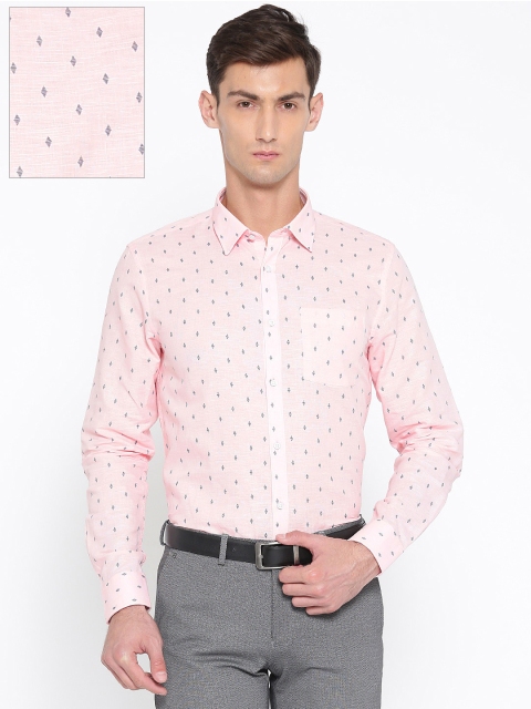 

Blackberrys Men Pink Slim Fit Self Design Formal Shirt