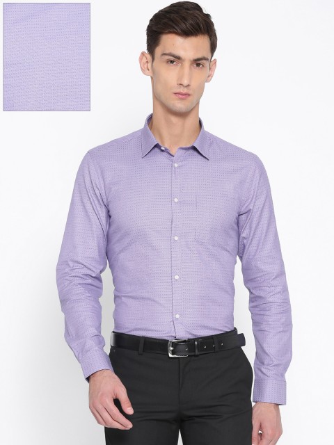 

Blackberrys Men Purple Slim Fit Self-Design Formal Shirt