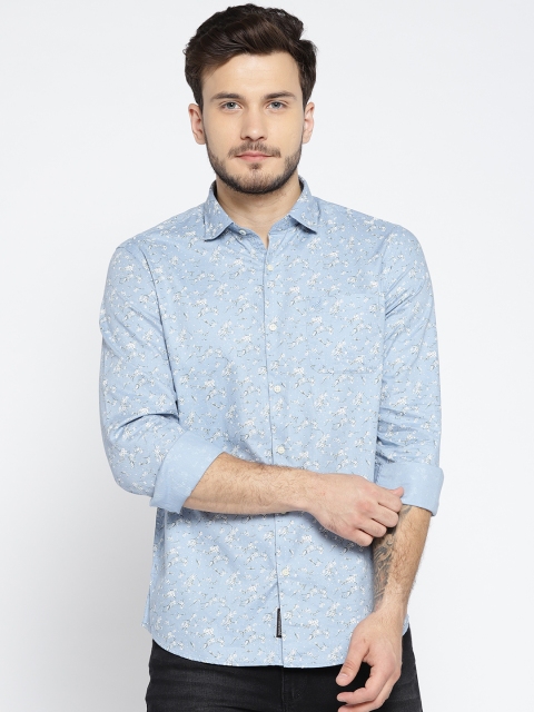 

Blackberrys Men Blue & White Slim Fit Printed Casual Shirt