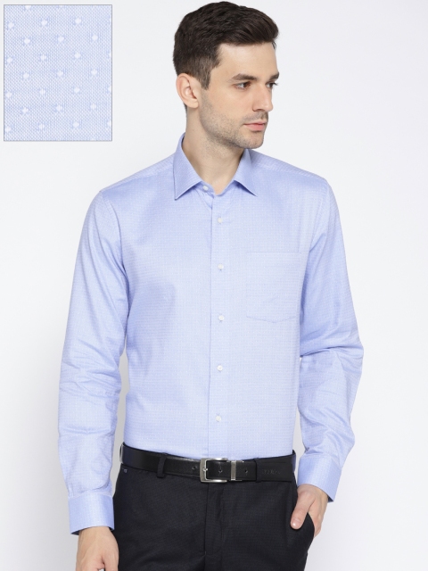

Blackberrys Men Blue Slim Fit Self Design Formal Shirt