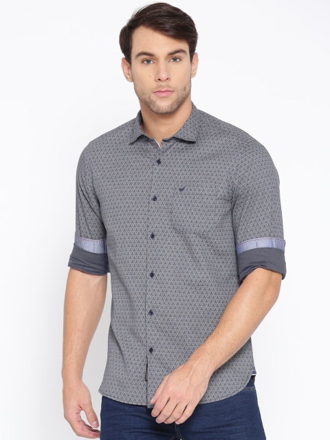 

Blackberrys Men Grey Slim Fit Printed Casual Shirt
